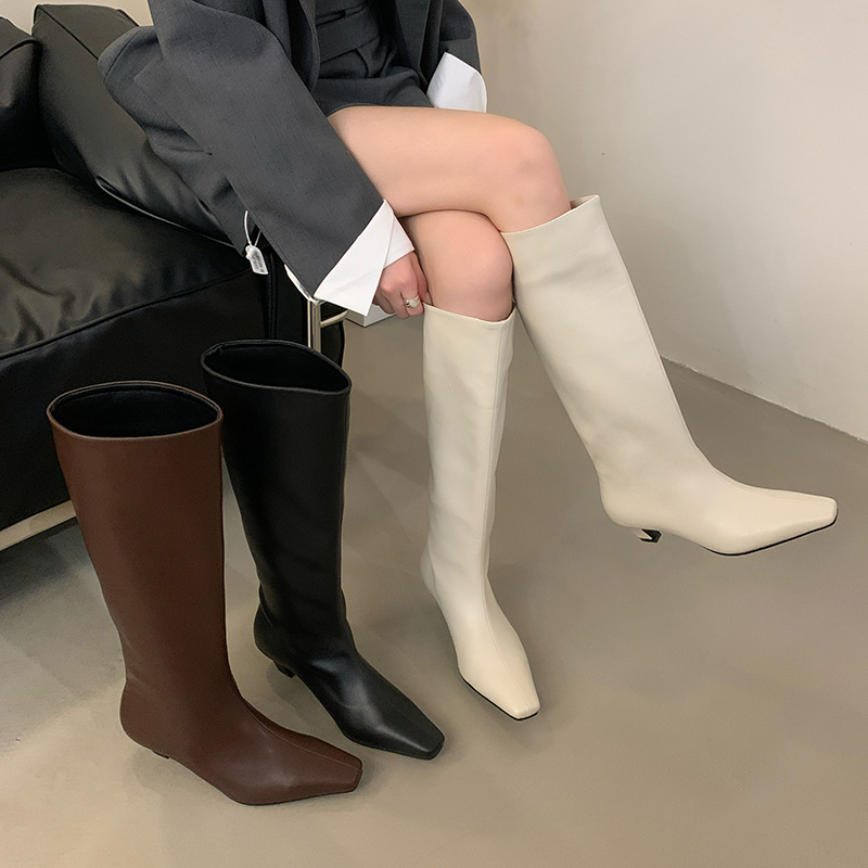 2025 Autumn and Winter Wide-Calf Slimming Mid-Heel Long Boots Fashionable Simple Square-Toe Boots Versatile Over-The-Knee Kitten Heel High Boots 2025 Autumn and Winter Wide-Calf Slimming Mid-Heel Long Boots Fashionable Simple Square-Toe Boots Versatile Over-The-Knee Kitten Heel High Boots