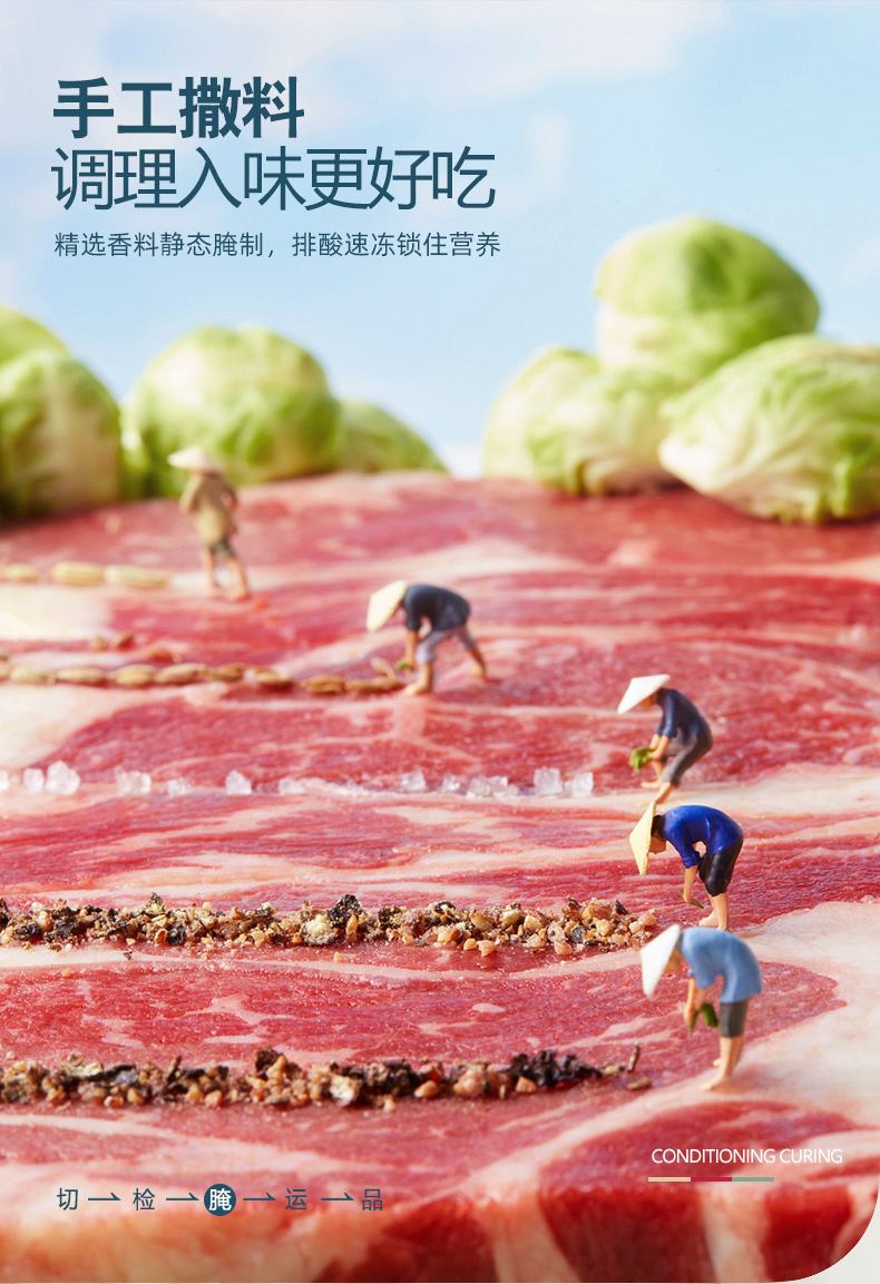 澳洲进口 绝世 原切菲力+眼肉牛排 1300g/10片 图6