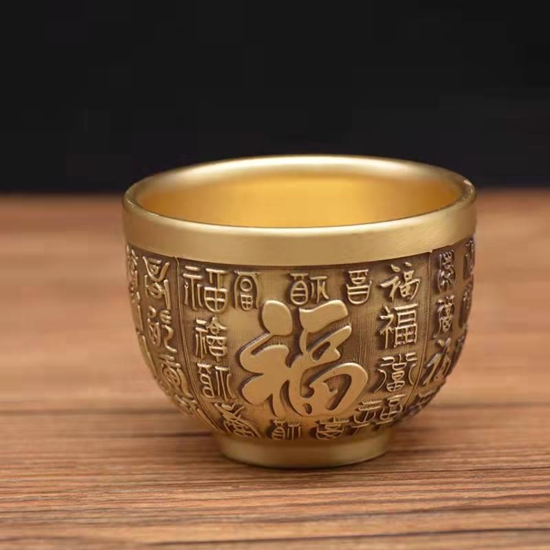Copper cup copper cup copper tables two hundred white wine cup traditional high-use wine fujiao teacup water piece