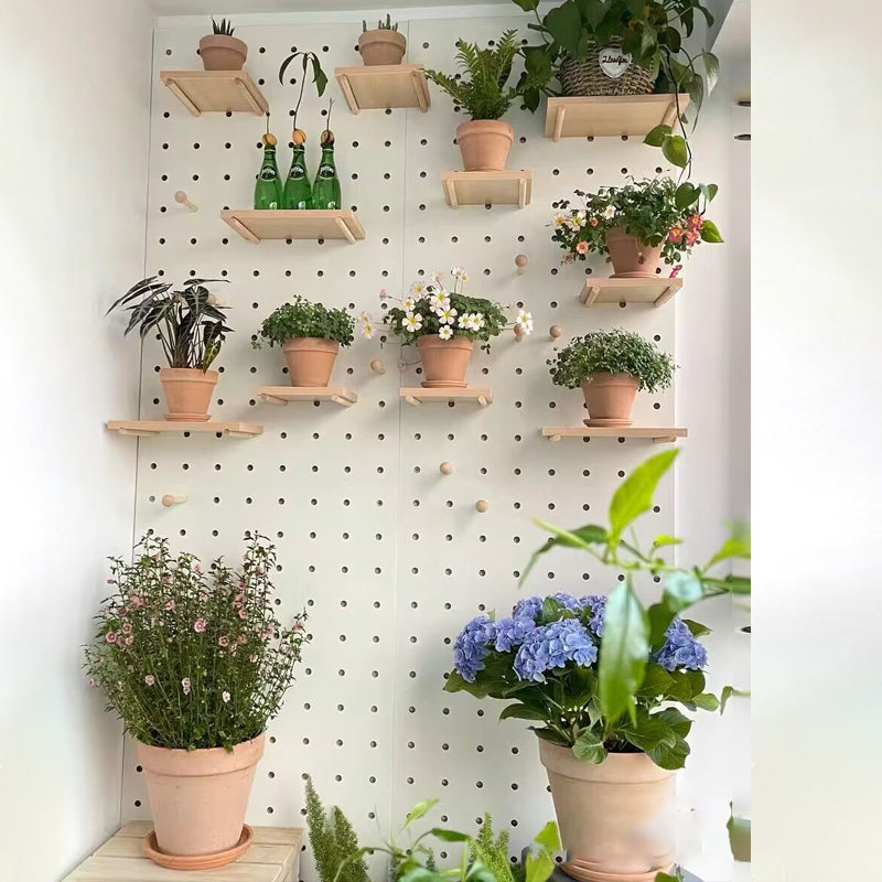 Green Planting Containing Shelf Dongle Board Wall Shelf Balcony Flower Pot Shelf Storage Rack Storage Rack Potted Shelf-Taobao