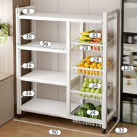 [Модернизированный и регулируемый] Белый ❤90*32*135 [4 сетчатые корзины + 4 слоя]