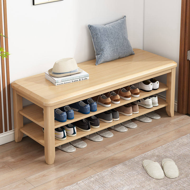 Home Doorway Solid Wood Changing Shoes Stool Entry Shoe Cabinet Shoe Rack Seat Stool Integrated Seat Can Be Sat On The Bench For A Bench Strip Stool