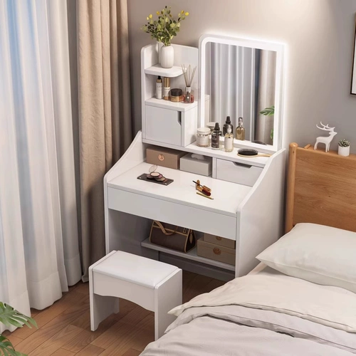 Современный и минималистичный туалетный столик, белая маленькая система хранения для кровати, 60см