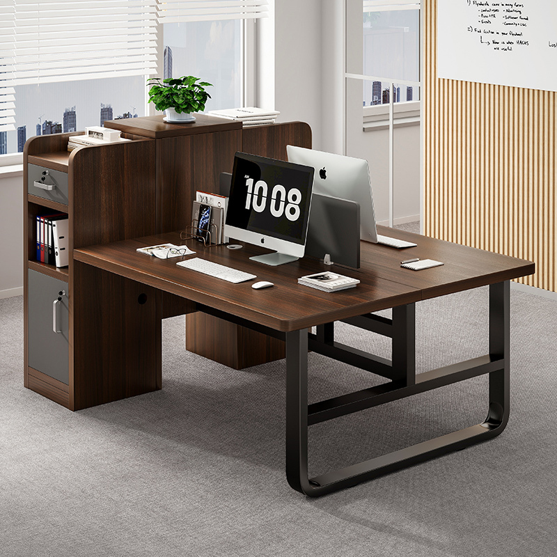 Office Desk for Employees, Simple Modern Office Desk and Chair Set for 2 People, Simple Desk for 4 Employees