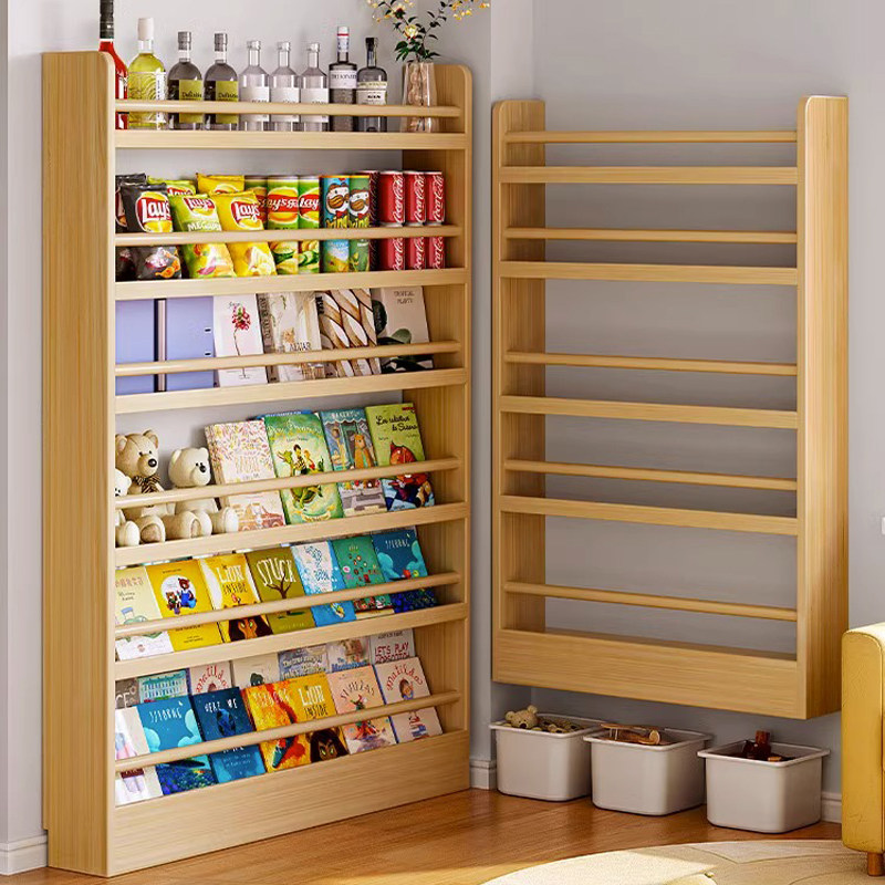 Solid Wood Hanging Wall Shelf Wall Shelf Home Leaning Wall Hanging Wall Children Plotbook Narrow Cabinet Living Room Containing Shelf-Taobao