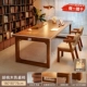 Двойное сиденье [комбинация стола и стула из резинового дерева] цвет светлого ореха 180*80, одиночный стол + два стула