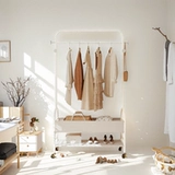 Вешалка для одежды в кремовом стиле, напольная, светлая, для спальни, роскошная кожаная карманная вешалка для одежды, для гостиной, высококачественная съемная вешалка для одежды в помещении