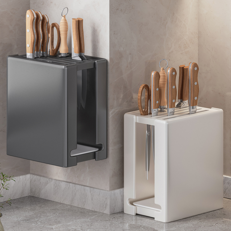 Kitchen Knife Holder shelve table top multifunctional Kitchen Knife Frame Home Wall-mounted Drain Knife Holder holder-Taobao