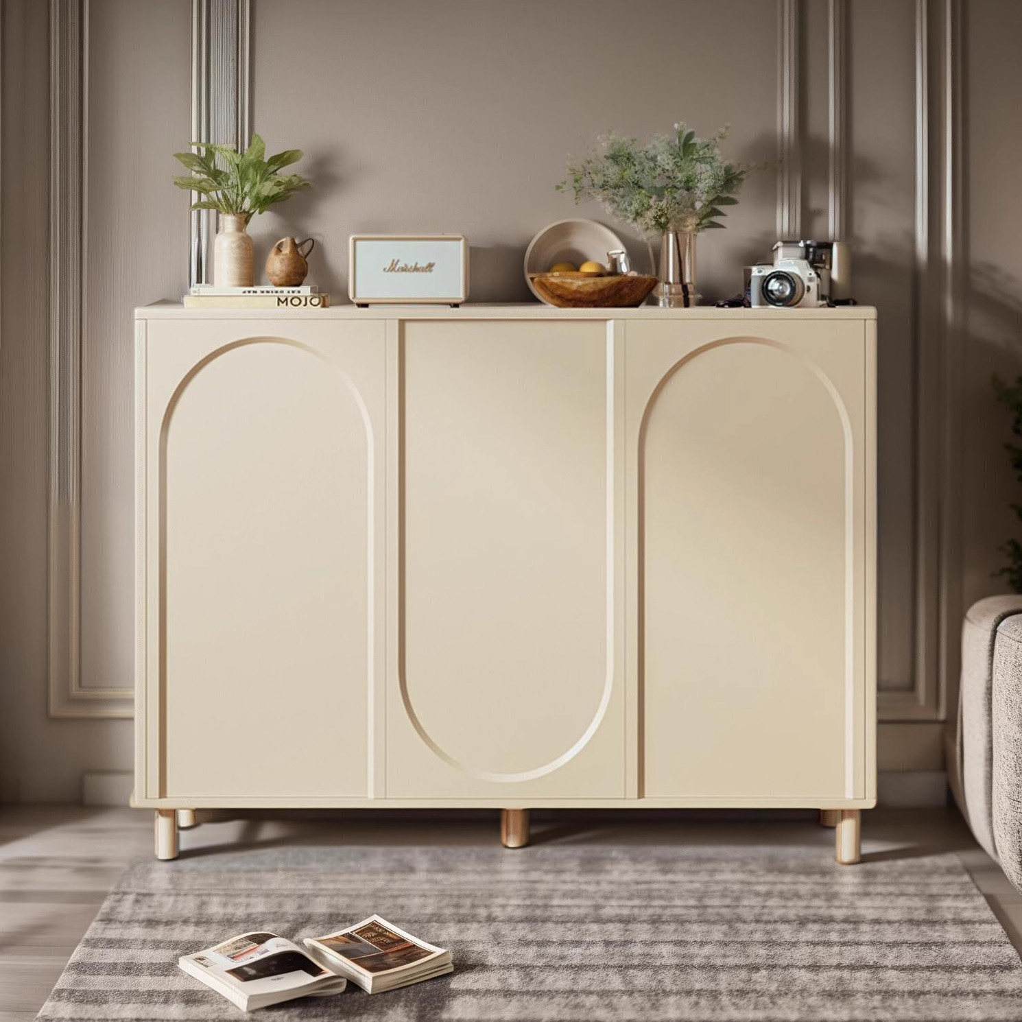 Dining Side Cabinet Style Cream Wind Bucket Cabinet Containing Lockers Light Lavish Livingroom Disposal Cabinet Tea Water Cabinet Leaning Against Wall Preparation Cabinet-Taobao