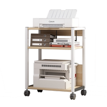 Printer multilayer shelve floor office containing corner bookshelf integrated by wall computer host bay