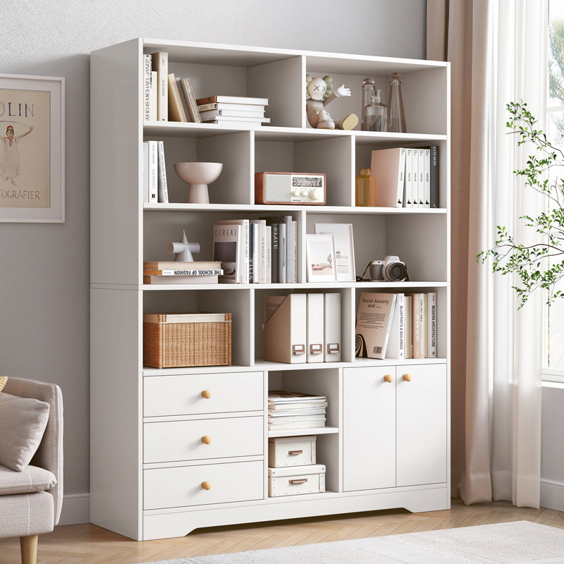 Bookshelves Landing Simple Solid Wood Color Home Shelve Bedrooms Net Red Living Room Storage cabinet leaning against wall bookcase