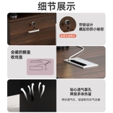 Простой современный двойной компьютерный стол цвета европейского черного дуба. Экономичная комбинация стола для сотрудников, которую можно установить дома.