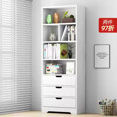 Bookshelf Simple floor-to-ceiling storage cabinet storage shelf desktop student home living room imitation solid wood small simple bookcase