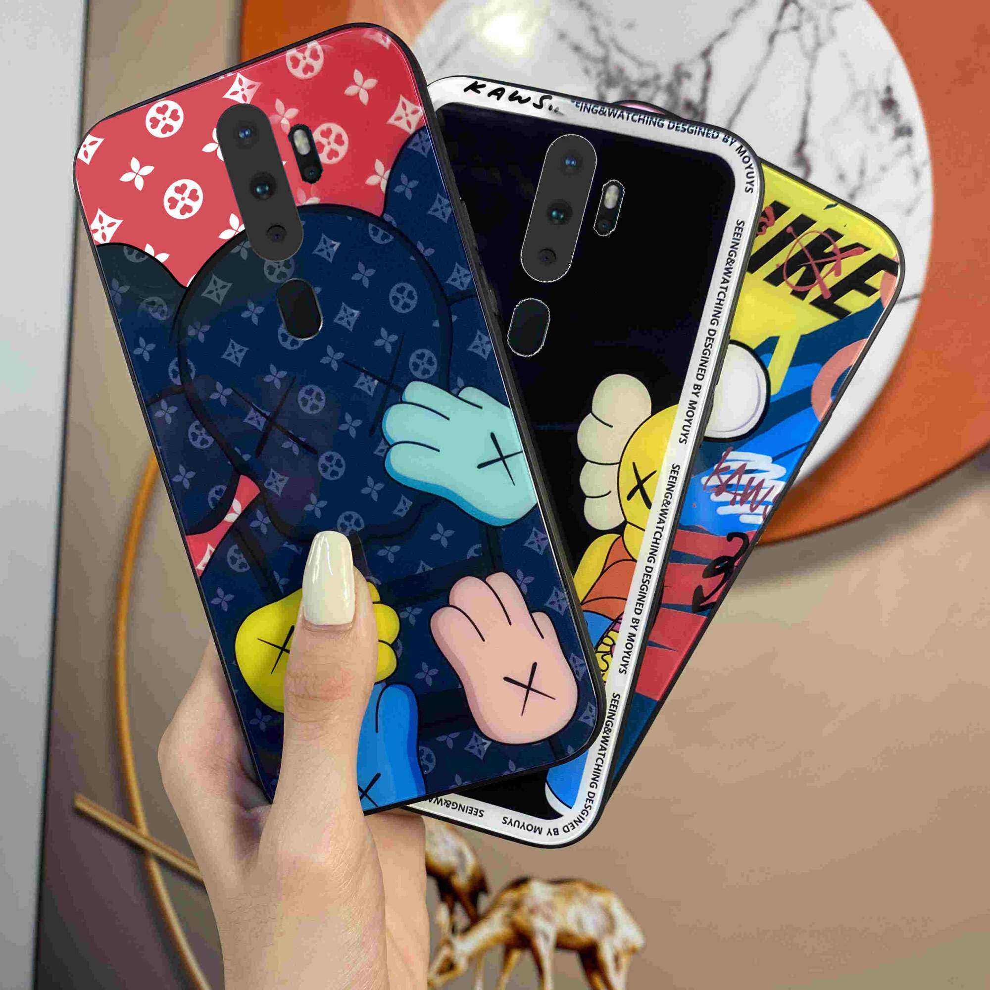 Cute little bear suitable for oppoa11s mobile phone protection shell fashion a11x silicone gel mesh red a9 a9x a9x Japan-ROK a7x New Pinnins Wind sleeve a8 full package a5 personality a3 male