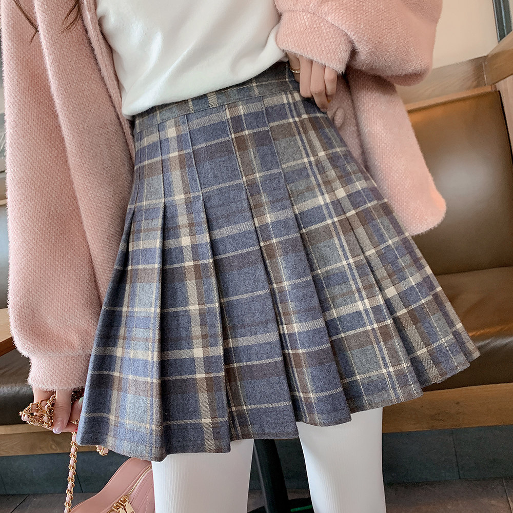 Large size fold dress female hair hay skirt student Han Eduyu high waist a character fat mm thin plate short skirt