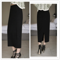 Suitable for crotch thigh thick skirt Work skirt Womens one-step skirt Elastic hip skirt Medium long fat mm skirt