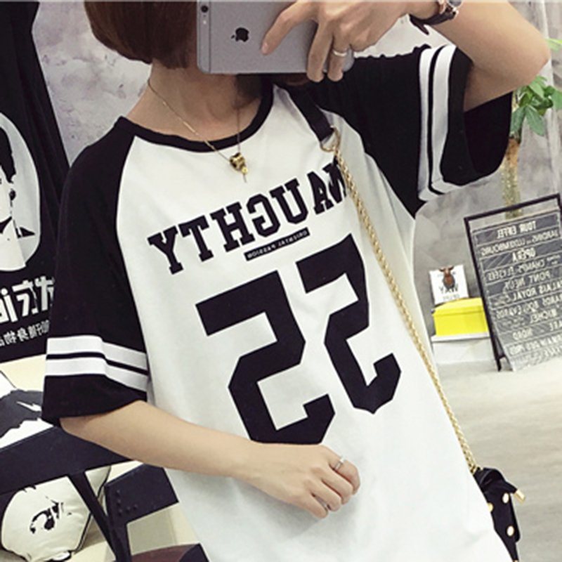 Mùa hè mới thai sản váy ngắn tay cotton dễ thương phim hoạt hình in dài lỏng T-Shirt của phụ nữ áo triều thời trang