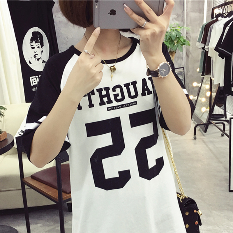 Mùa hè mới thai sản váy ngắn tay cotton dễ thương phim hoạt hình in dài lỏng T-Shirt của phụ nữ áo triều thời trang