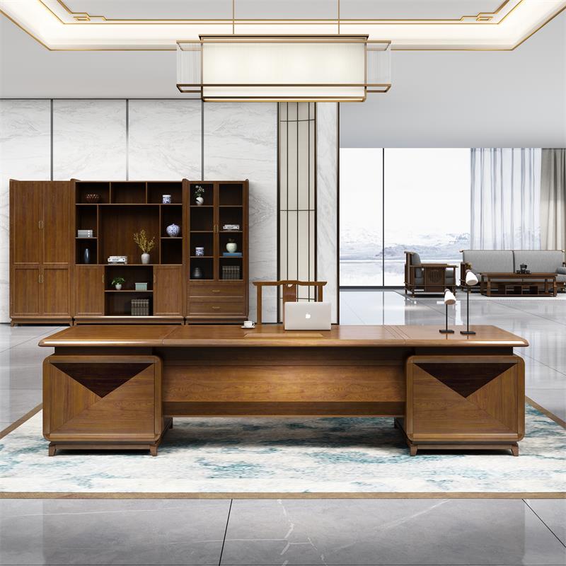 Modern minimalist fashion owner's desk office solid wood president table desktop computer desk long strip table