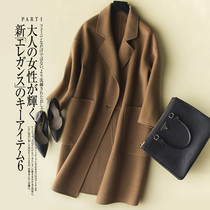 2021 autumn and winter new double-sided cashmere coat female Korean version of loose cocoon hairy coat long Joker slim