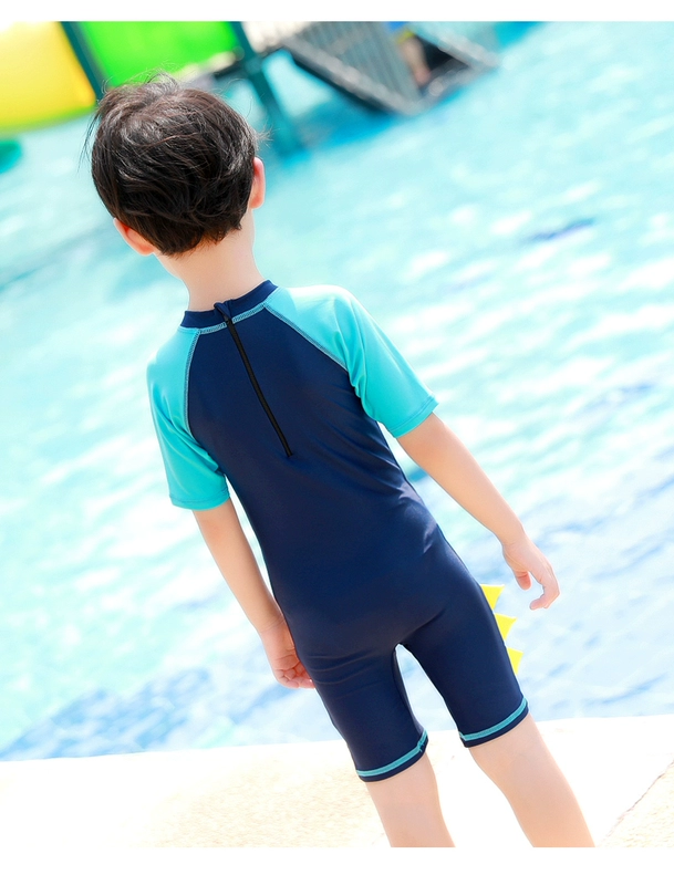 Bạn bơi bé trai áo tắm bé trai dính liền trẻ em lớn tay dài bãi biển bé trai áo tắm bé dễ thương - Bộ đồ bơi của Kid