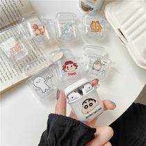 airpods protective cover transparent beautiful girl simple airpods3 transparent silicone anti-drop airpods2 soft shell cute tide 1 One Two Three generations crayon small new couple anime cartoon
