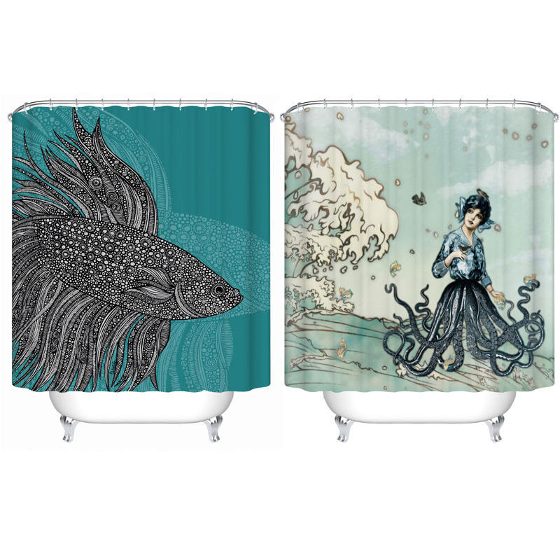 Nordic Light Lavish Bath Curtains Free of perforated Dressing Room Separators Waterproof Thickened mildew Bathrooms Shower Curtains Door Curtain