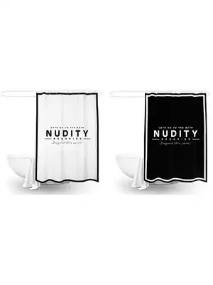 Nordic ins simple and extravagant black and white shower curtain set waterproof and thick mildew dressing room partition curtain blackout curtain