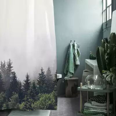 Nordic ins nature waterproof and mildew-proof thickened bathroom curtain high-end impervious door curtain changing curtain can be customized