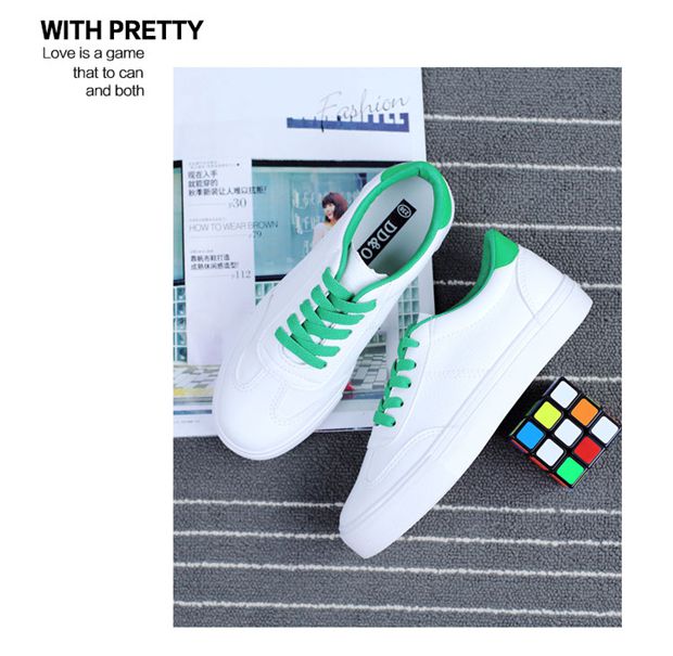 DDOO giày trắng mùa xuân thể thao của phụ nữ Giày thông thường của Hàn Quốc giầy sneaker nữ