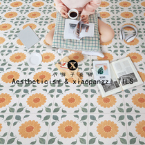 Retro Name Accommodation Small Flower Brick Nordic Dining Room Kitchen Toilet Background Wall Brick Bathroom Non-slip Floor Tile Small Flower Sheet 30