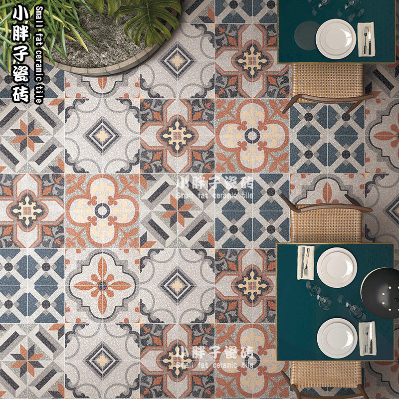 Retro terrazzo tile antique tile 250 garden balcony non-slip brick dining room kitchen powder room antique tile