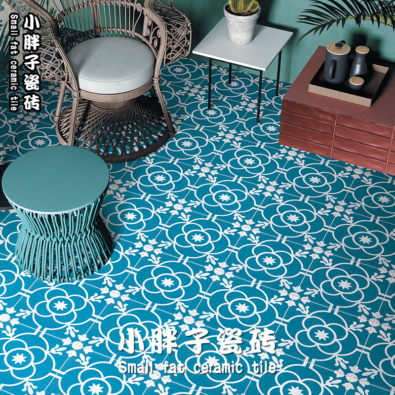 Nordic Small Fresh Blue Flower Brick 300X300 Genguan Make-up Room Kitchen Wall Brick Garden Balcony Anti Slip Floor Tiles