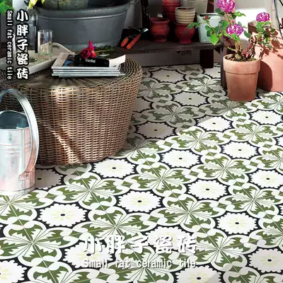 Green fresh flower tiles cosmetic room dining room floor tiles background wall tiles retro oil paint 300300 balcony flower tiles tiles