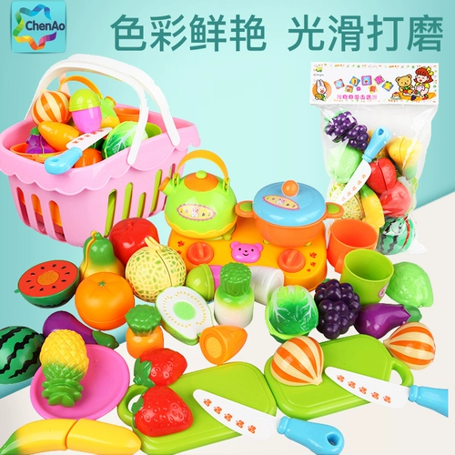 Детская резка фруктов, игрушка для резки, наблюдение за кухней, фрукты и овощи для девочек, резка овощей, веселая детская тележка для покупок, игровой дом