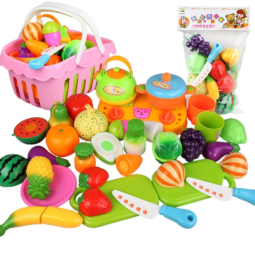 Детская резка фруктов, игрушка для резки, наблюдение за кухней, фрукты и овощи для девочек, резка овощей, веселая детская тележка для покупок, игровой дом