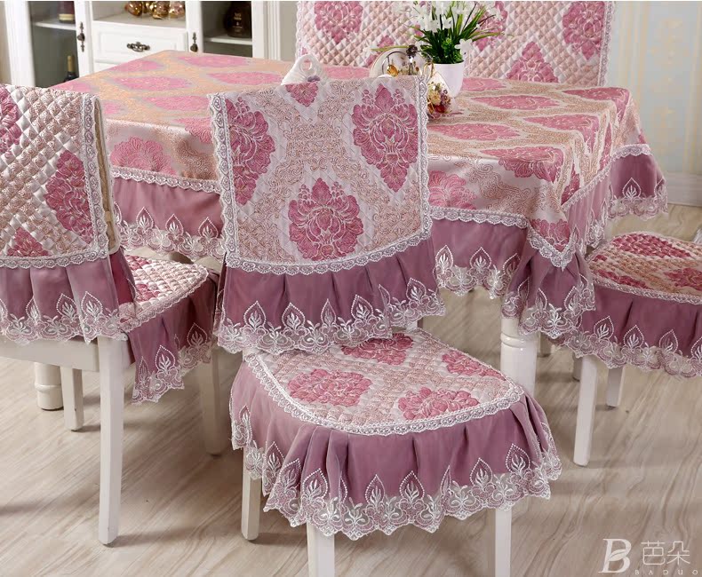 Bàn ăn vải châu Âu đệm ghế ăn khăn trải bàn chống thấm