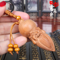 Peach wood carving birthday Star wood carving old birthday star auspicious pendant life Gong key chain gift Antarctic fairy Weng