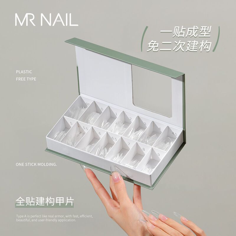 Mrnail Full-Cover Nail Tips for Construction and Shaping, New Style Patches for Extension, Transparent Long Ladder Oval Almond, Exclusive for Nail Salons Mrnail Full-Cover Nail Tips for Construction and Shaping, New Style Patches for Extension, Transparent Long Ladder Oval Almond, Exclusive for Nail Salons