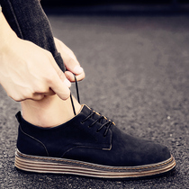 2022 autumn new small leather shoes mens Korean version leather trendy all-match soft bottom British style casual mens sneakers breathable