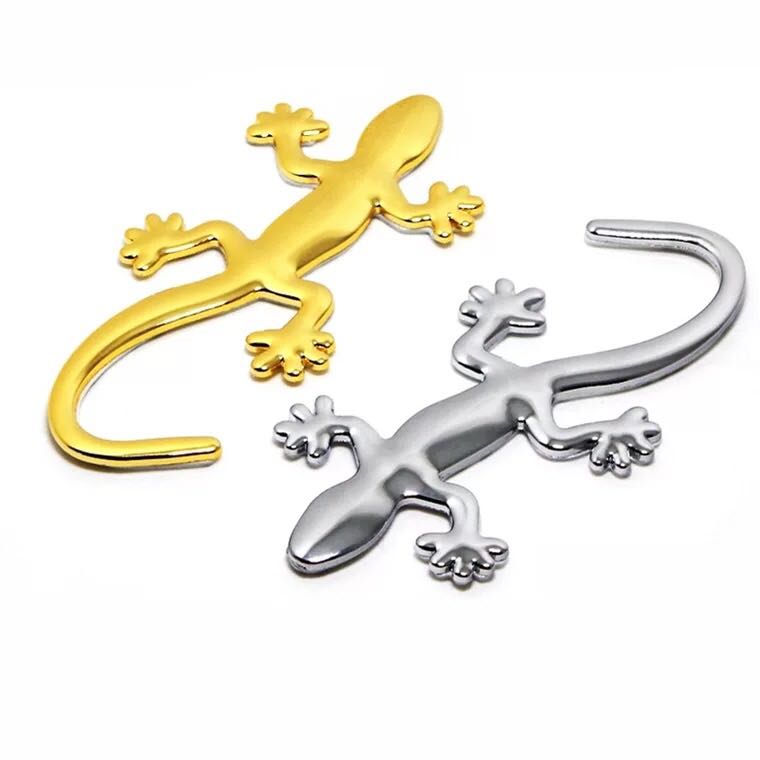 Car gecko car stickers decorative stainless steel metal large plus thick heart gecko car supplies decorative stickers