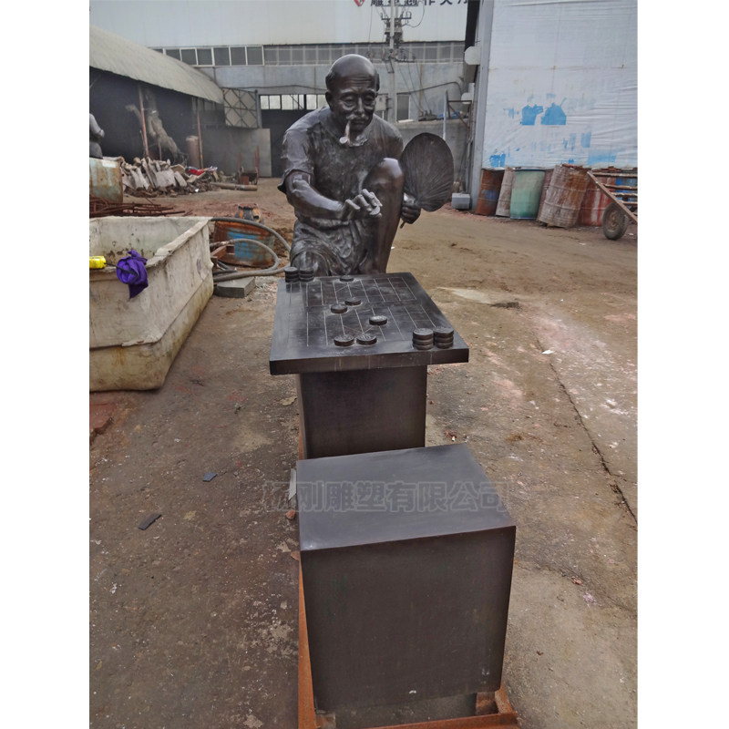 下棋雕塑,玻璃鋼,銅