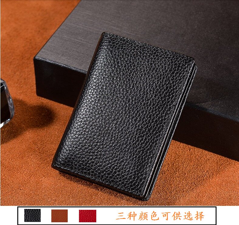Leather business card holder Portable compact card holder Large capacity business card holder Horizontal credit card collection bag