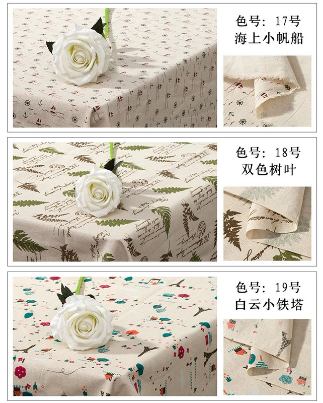 Chất liệu vải lanh cotton in rèm lanh bán buôn handmade DIY khăn trải bàn vải nền in gió vải đầu zakka vải nỉ dạ