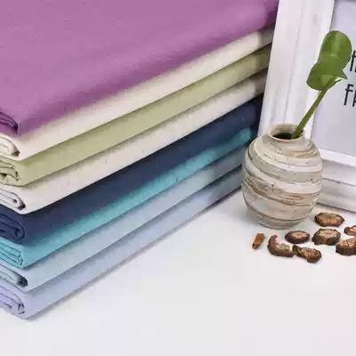 Cotton and linen cloth clothing linen slub hemp autumn and winter solid color clearance cloth head clothing fabric embroidery embroidery fabric