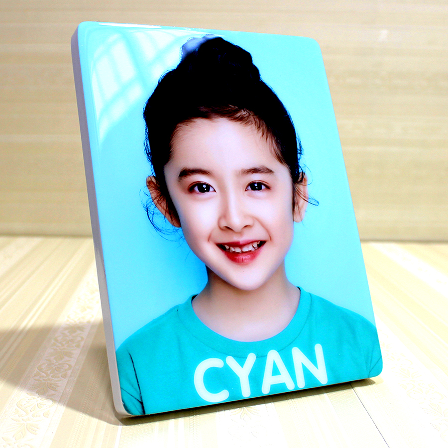 Custom wedding photo set stage Korean crystal porcelain nine palace grid made enlarged wall hanging wall children's photo frame Yamici