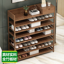 Shoe rack Solid wood household indoor good-looking door shoe cabinet simple bamboo storage dustproof creative dustproof shelf