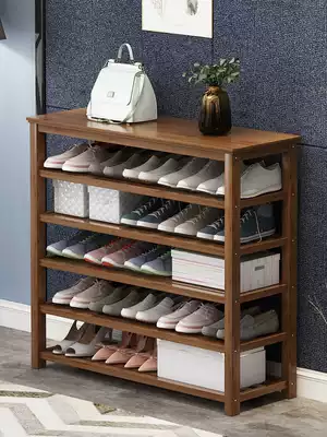 Shoe rack shoe stool can sit bamboo simple household door economical shoe stool solid wood shoe cabinet shoe storage artifact