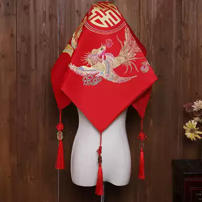 Red hijab wedding Chinese wedding bride hijab new retro embroidery Chinese romantic Su veil Xiuhe hiker