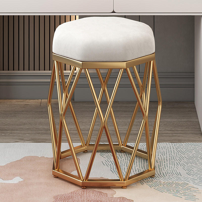 Light Extravagant Makeup Chair Home Bedroom Girls' Makeup Stool Brief Modern Short Stool Brief Modern Girls Net Red Stools